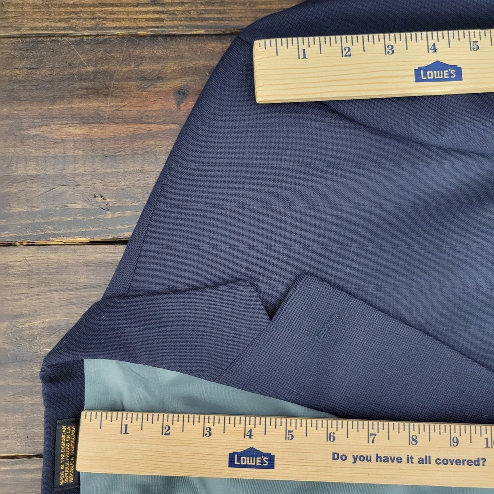 VTG Stafford Men's Sport Coat Blazer Two Button Navy Blue Polyester Wool Sz 48R‎ - Picture 4 of 15